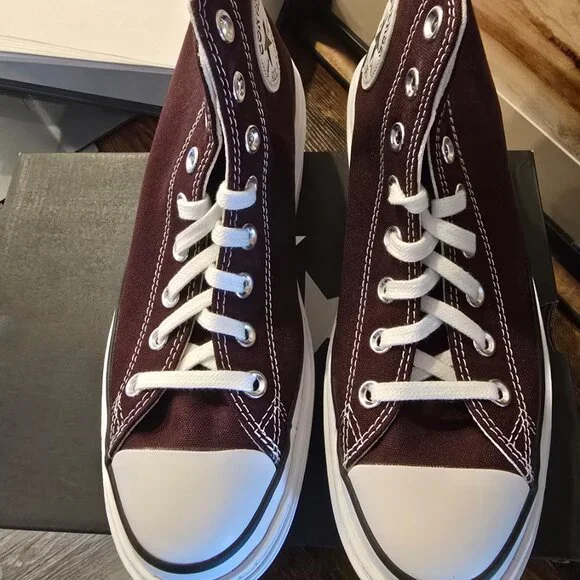 Converse Chuck Taylor All Star Lugged Heel Platform White Bloodstone W Sz 8 NEW - Picture 4 of 11